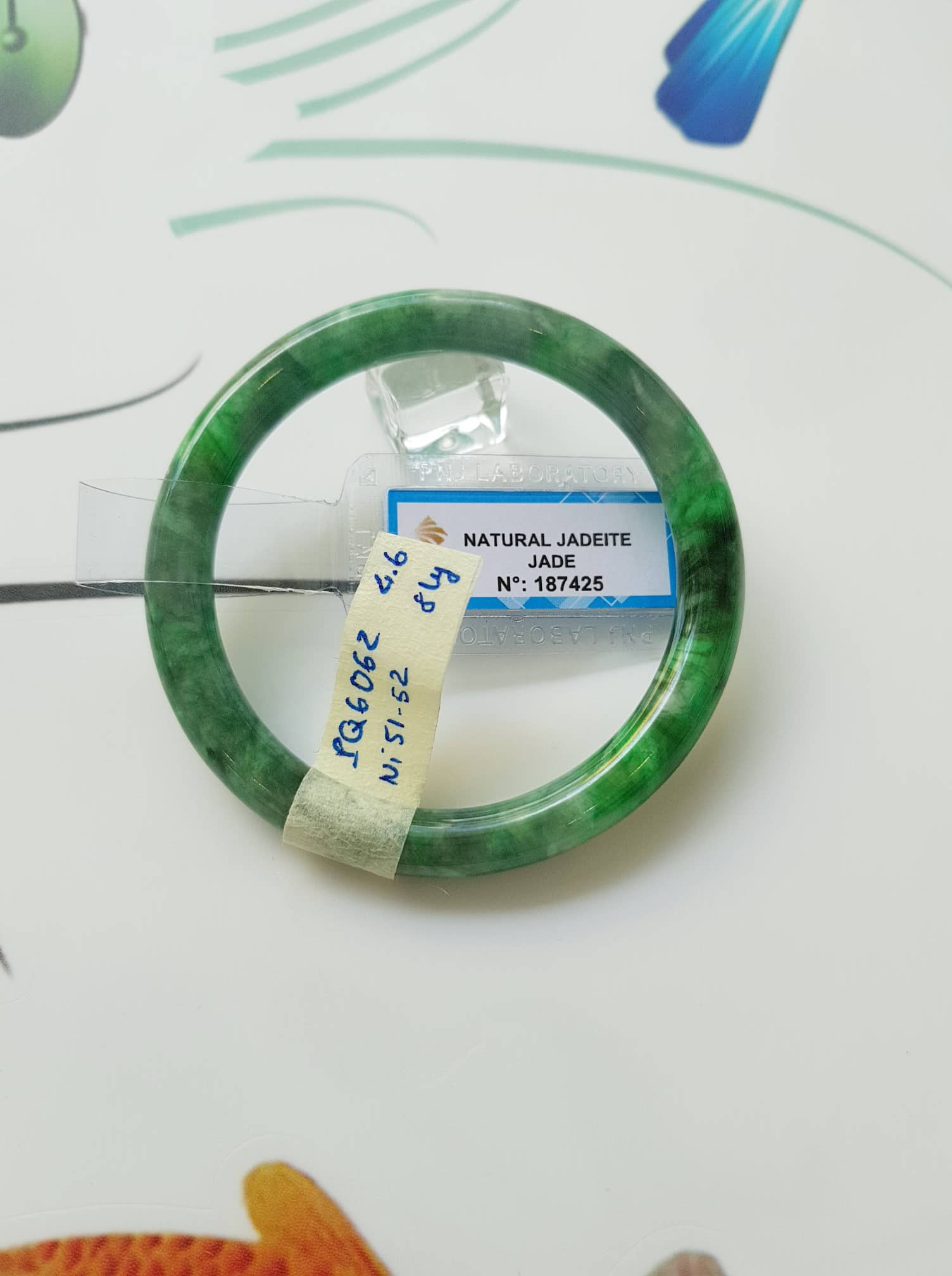 Vòng Cẩm Thạch Xanh Lý Trầm Ni 51-52 PQ6062