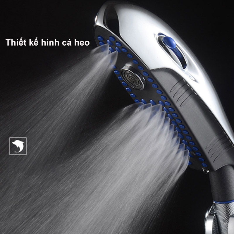 Đầu vòi sen tắm 3 chế độ, tiết kiệm nước, thiết kế hình cá heo DP318