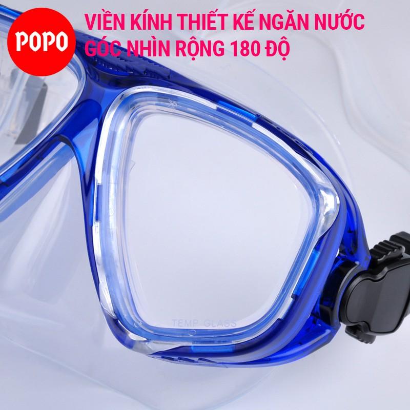 Mặt nạ lặn biển mắt kính cường lực POPO ngăn nước tuyệt đối, hỗ trợ lặn biển chuyên nghiệp