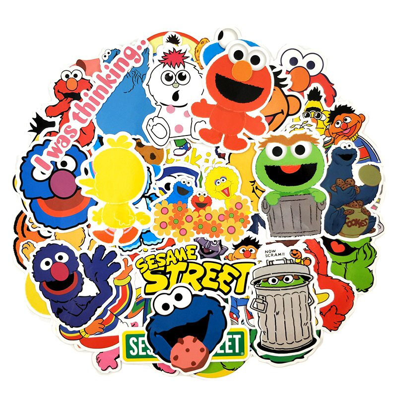 Sesame Street &amp; Kaws Stickers set 30 ảnh có ép lụa &quot;Giao mẫu ngẫu nhiên&quot;