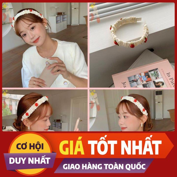 Cài tóc vải lụa kết hoa hồng 3d nổi bật phong cách hàn quốc - Nunam shop