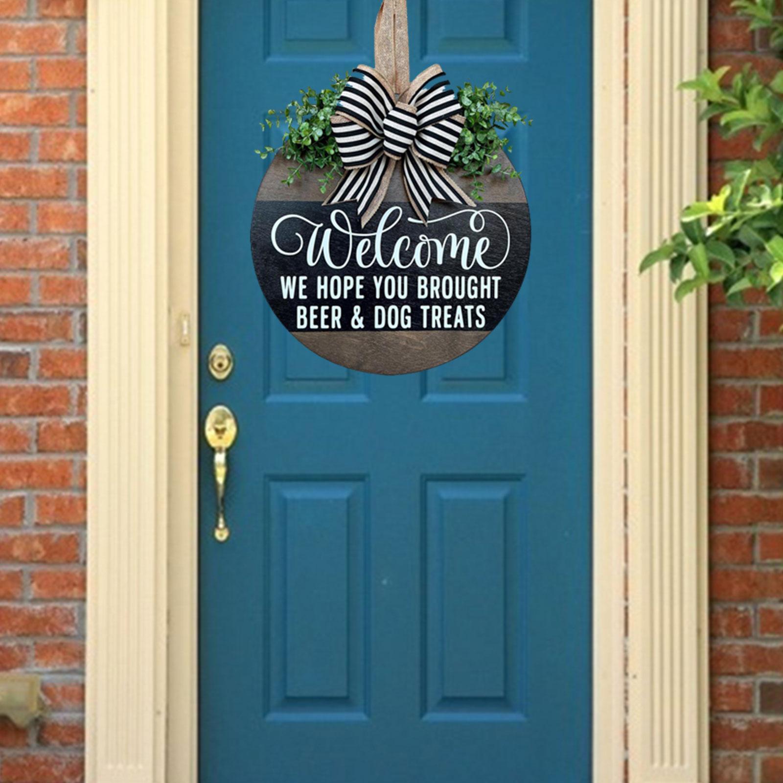 Seasonal Welcome Wreath Sign for Front Door Welcome Wreaths for Garden Decor