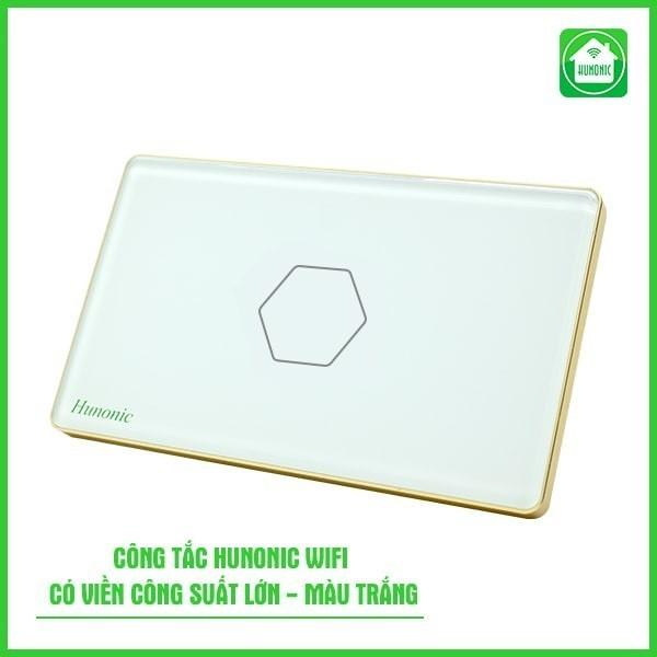 Công Tắc Cảm Ứng Hunonic Wifi Hình Chữ Nhật Viền Vàng, Công Tắc Thông Minh Wifi Điều Khiển Từ Xa Bằng Điện Thoại
