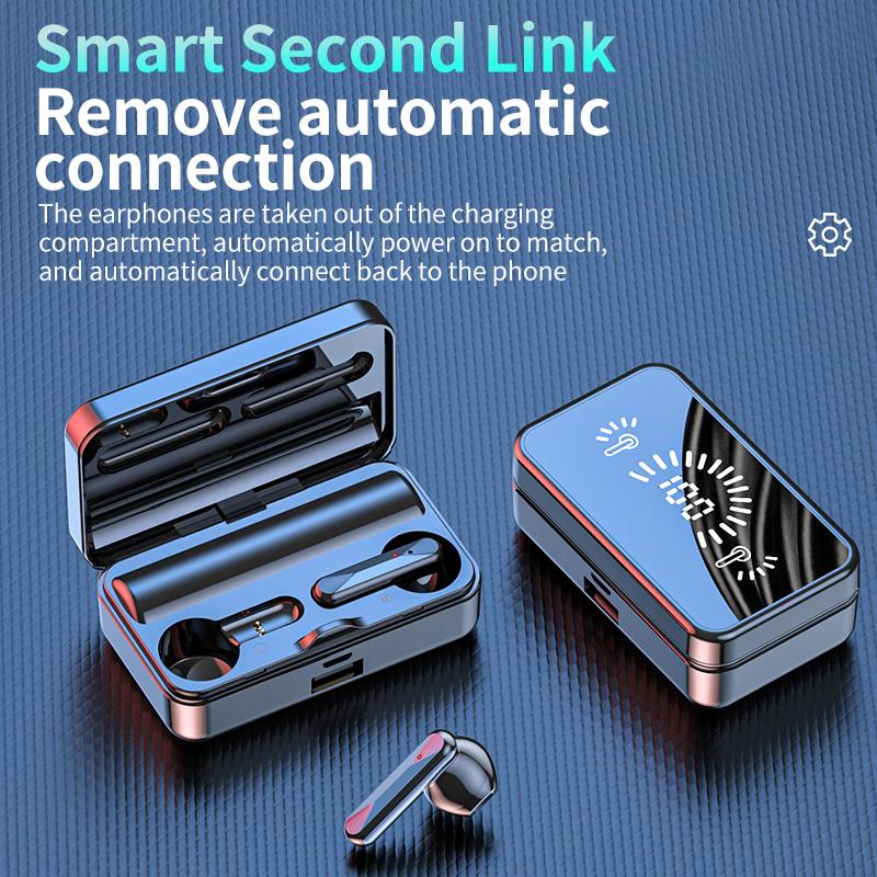 TWS Bluetooth 5.2 Tai Nghe Không Dây Tai Nghe Chống Nước Tai Nghe Nhét Tai Điều Khiển Cảm Ứng Stereo Tai Nghe Nhét Tai Thể Thao Với Sạc Hộp