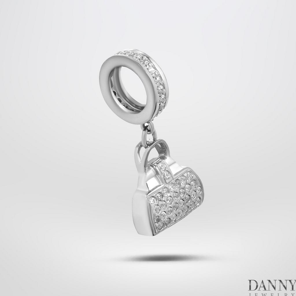 Charm Bạc 925 Danny Jewelry Đính Đá CZ Hình Túi Xách Xi Rhodium/Vàng hồng PK001S