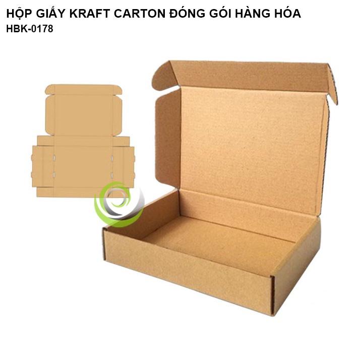 Hộp giấy CARTON nắp gài 3 lớp cao cấp - Hộp đựng quà KRAFT gói hàng tùy theo size sản phẩm