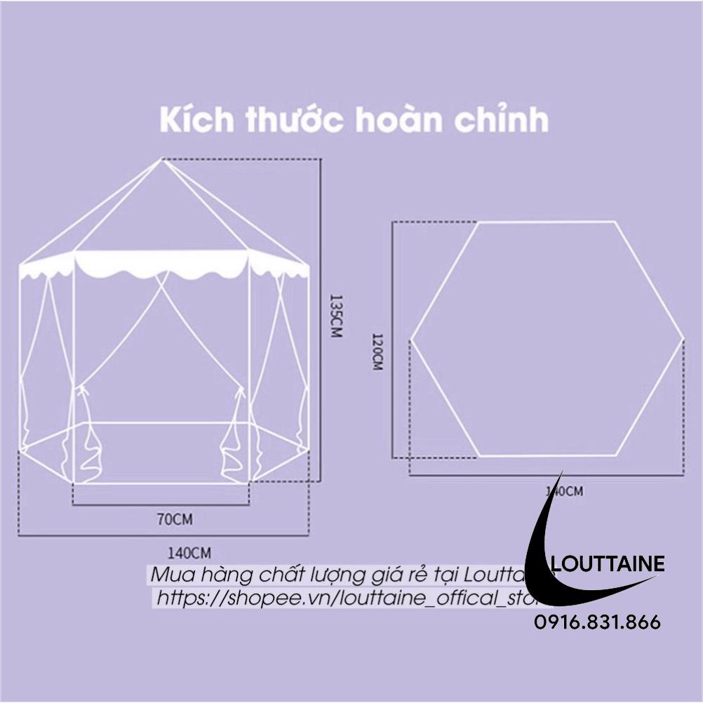 Đồ chơi Lều công chúa cho bé Lều ngủ công chúa hình lục giác size lớn 1.4x1.4x1.35 mét