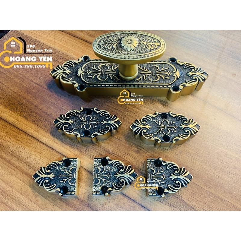 Bộ khoá Clemon đồng cửa gỗ, khoá ke môn đồng thau cửa đi GM