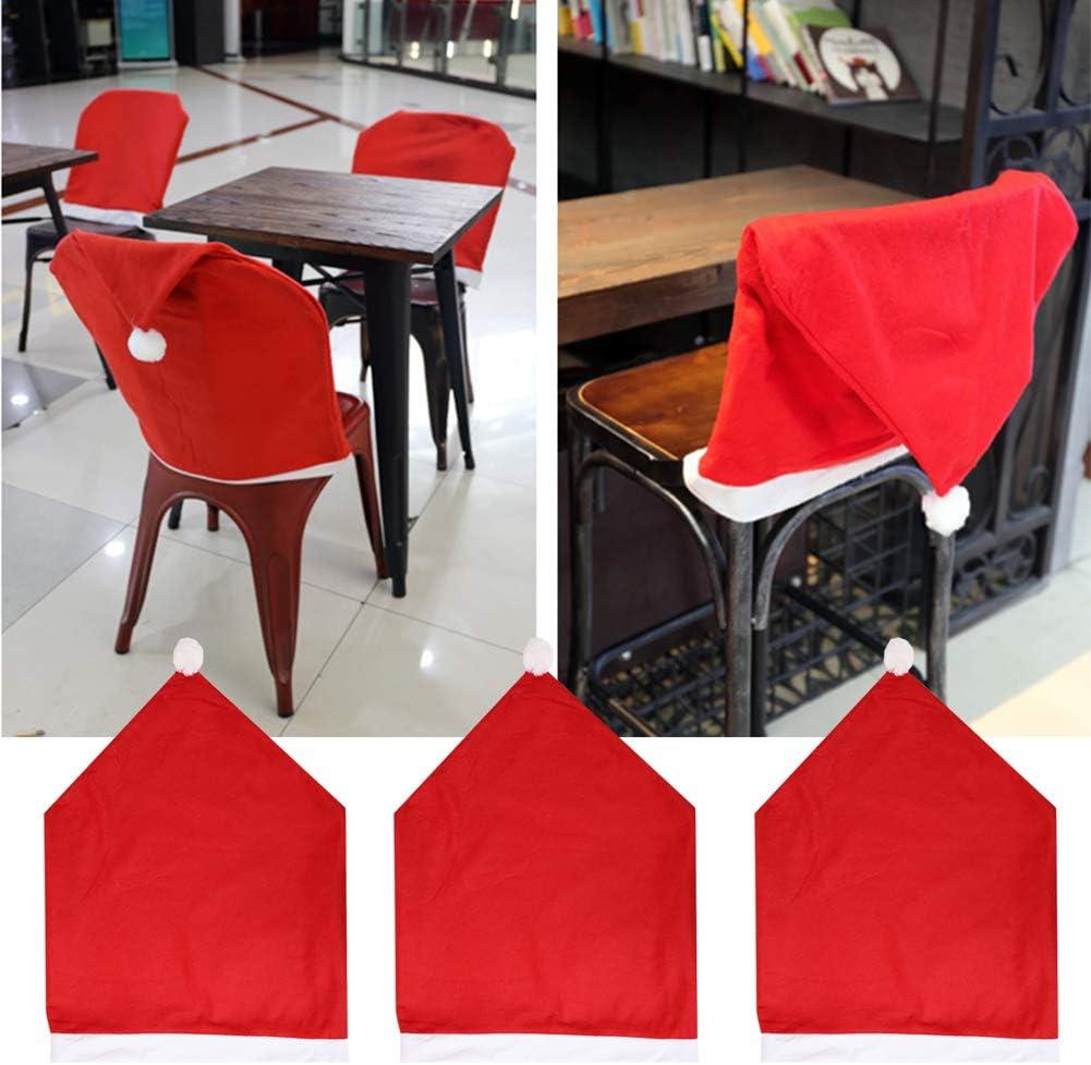 Bọc Ghế Giáng Sinh, 10 Bọc Ghế Ông Già Noel Mũ Bọc Ghế Giáng Sinh Bọc Ghế Giáng Sinh Để Trang Trí Lễ Giáng Sinh Tiệc Tối-Mũ Bọc Ghế Giáng Sinh, 50 x 60cm/19.7 x 23.6inch