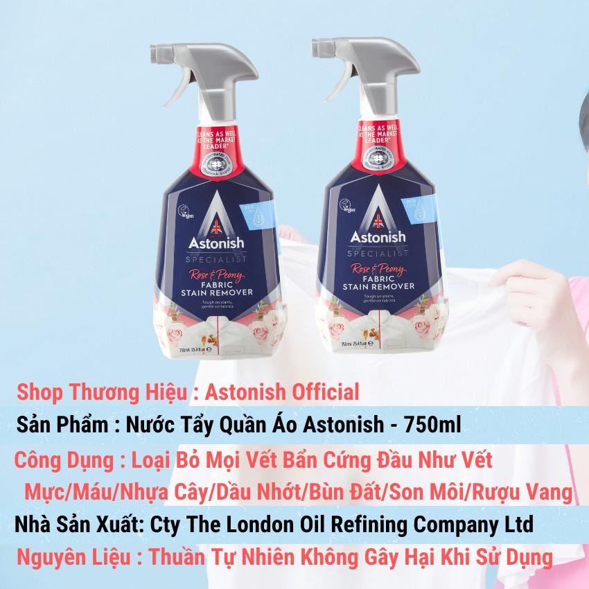 Bình xịt tẩy cổ áo và các vết bẩn trên vải Astonish C6910 750ml chuyên tẩy vết bẩn cổ áo, vùng nách và tà áo, loại bỏ vết bẩn trên cổ áo, tay áo, và các vết bẩn cứng đầu khác dính trên vải một cách nhanh chóng