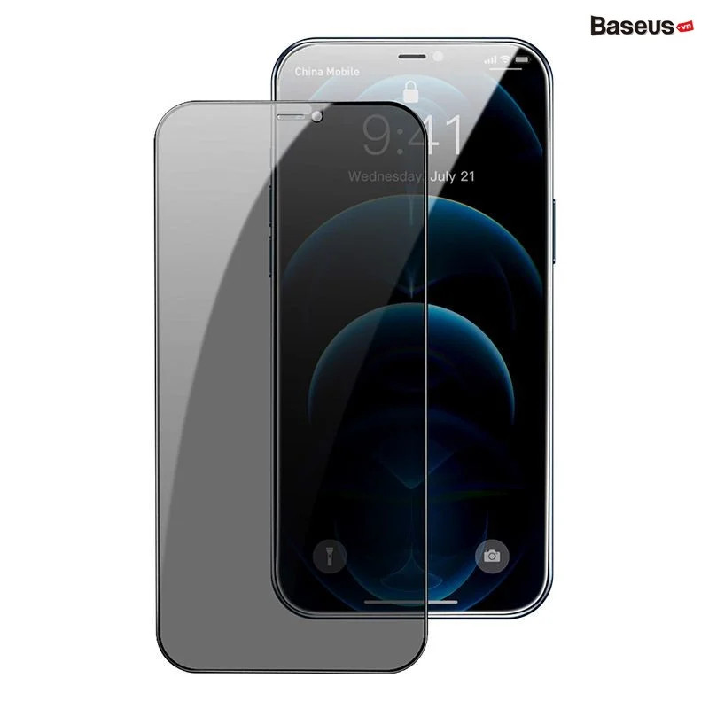 Baseus 0.3mm Full-screen and Full-glass Tempered Glass Film For iP 12/ PRO/ PROMAX 2020 - hàng chính hãng