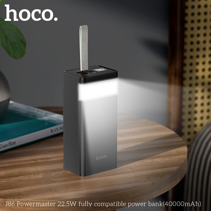 Pin Dự Phòng Sạc Nhanh Dành Cho Hoco J86 22.5W 40000Mah Qc 3.0 Và Pd20W 2 Cổng Sạc Usb Có Đèn Led Và Màn Hình Báo Pin Hàng Chính Hãng