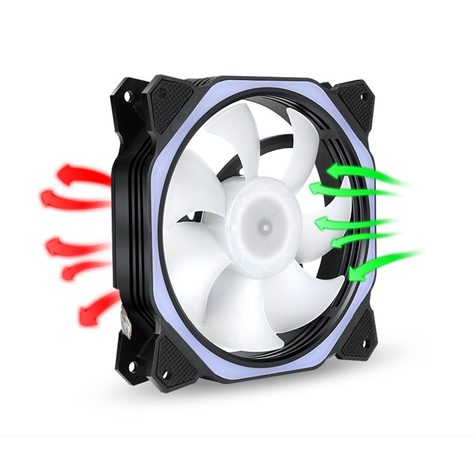 Case Fan RGB Lighting 120mm with Independently-Controlled LEDS, Absorbing Rubber Pads, PWM Static Pressure for Computer Case & Liquid Radiator