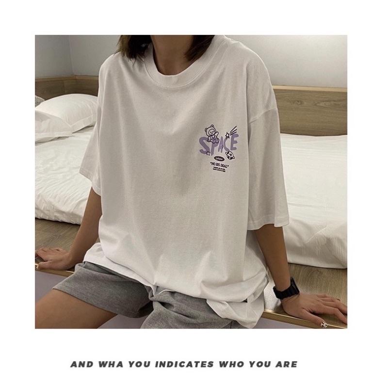 Áo Phông Unisex Form Rộng,Tay Lỡ,Cotton Oversize,Hình In Sắc Nét,Phong Cách Hàn Quốc TH205