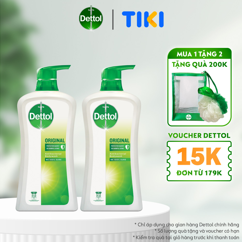 Bộ 2 Dettol Sữa tắm diệt khuẩn 950G