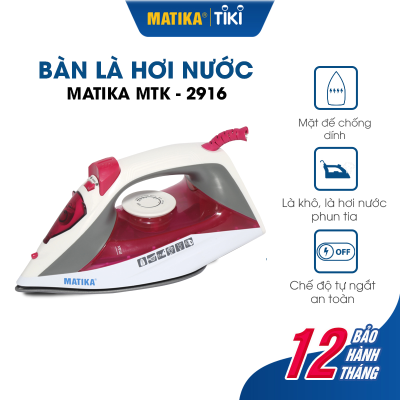 Bàn Là Hơi Nước MATIKA Cầm Tay MTK-2916 - Hàng chính hãng