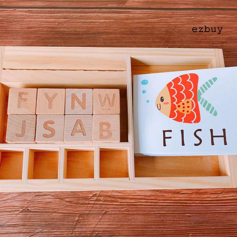 EY-Wooden English Cardboard Puzzles Alphabet Building Early Educational Kids Toy