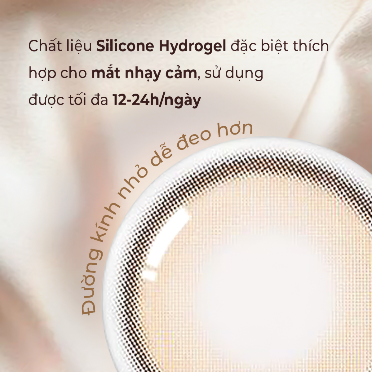 Lens nâu tây có cận 0-8 Venus hiệu Angel Eyes - Dòng kính áp tròng nâu Silicone Hydrogel cao cấp Hàn Quốc Dia 14.0