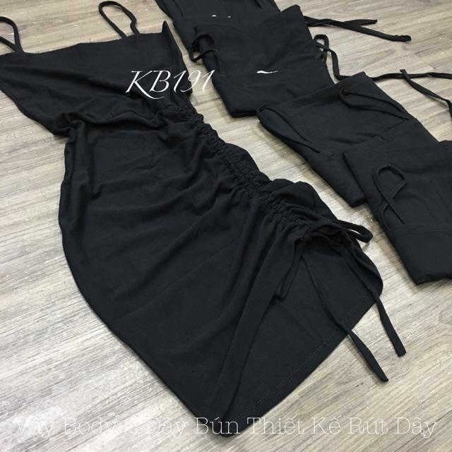 Váy Body 2 Dây Sợi Bún Thiết Kế Rút Dây Sexy