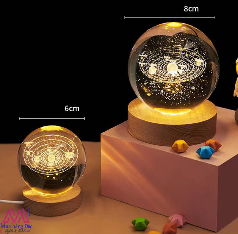 Bộ Quà Tặng Quả Cầu Pha Lê 3D LED KỲ LÂN