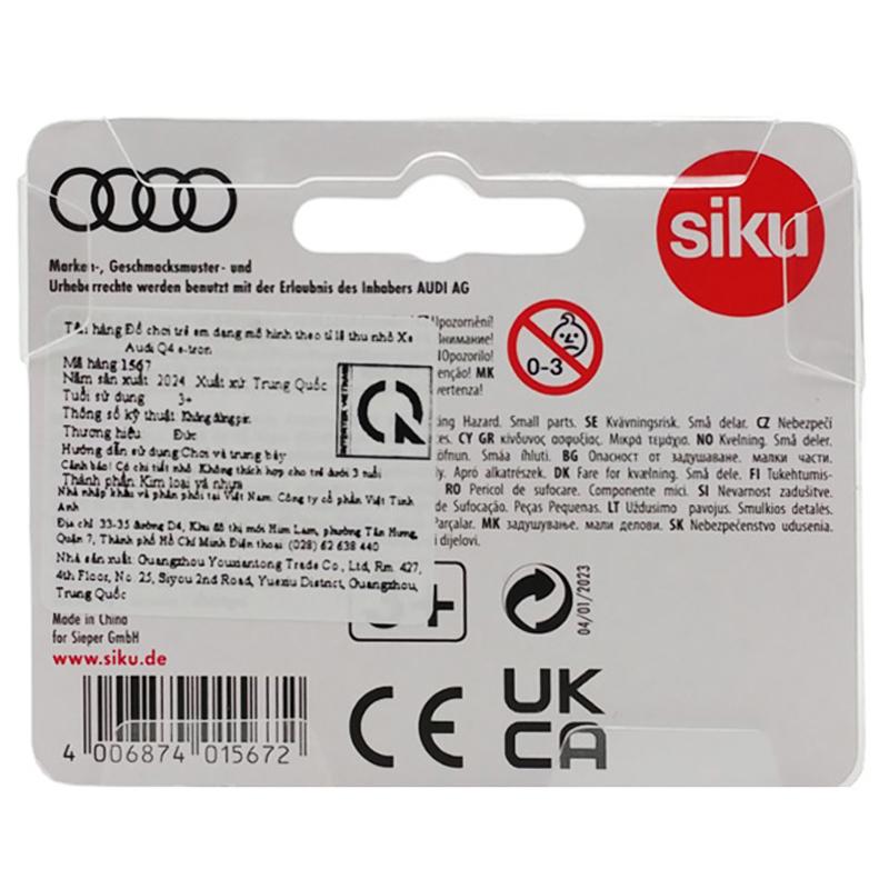 Đồ Chơi Mô Hình Xe Audi Q4 E-tron - Siku 1567 - Màu Xanh Dương Đậm