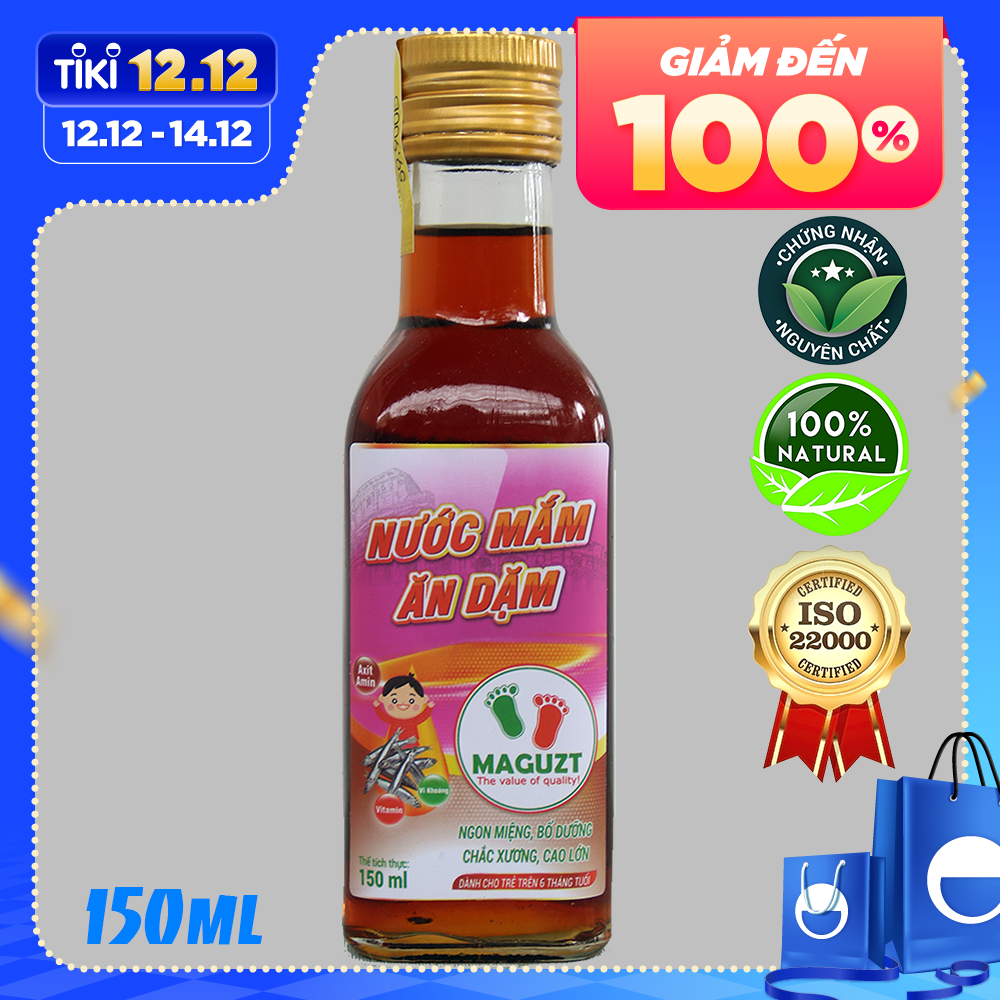 Nước Mắm Cho Bé Ăn Dặm Maguzt Cá Cơm Than 150ml