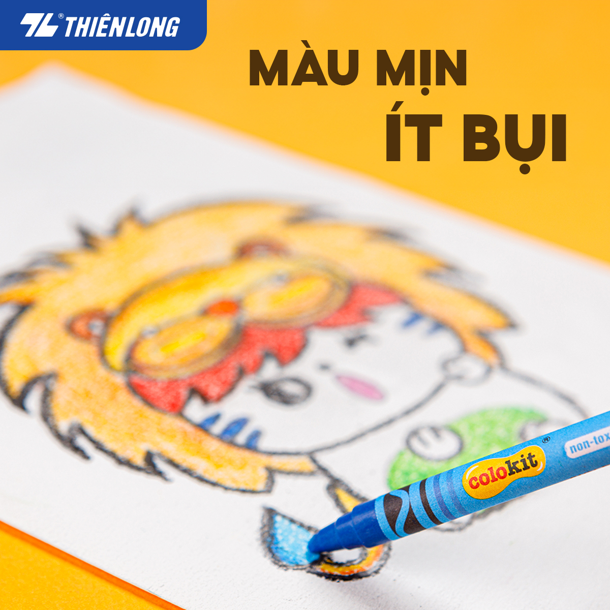 Bút sáp màu Thiên Long Colokit 10/12 màu tươi sáng tiêu chuẩn Châu Âu an toàn cho trẻ em tô màu, vẽ tranh CR-C015/CR-C016