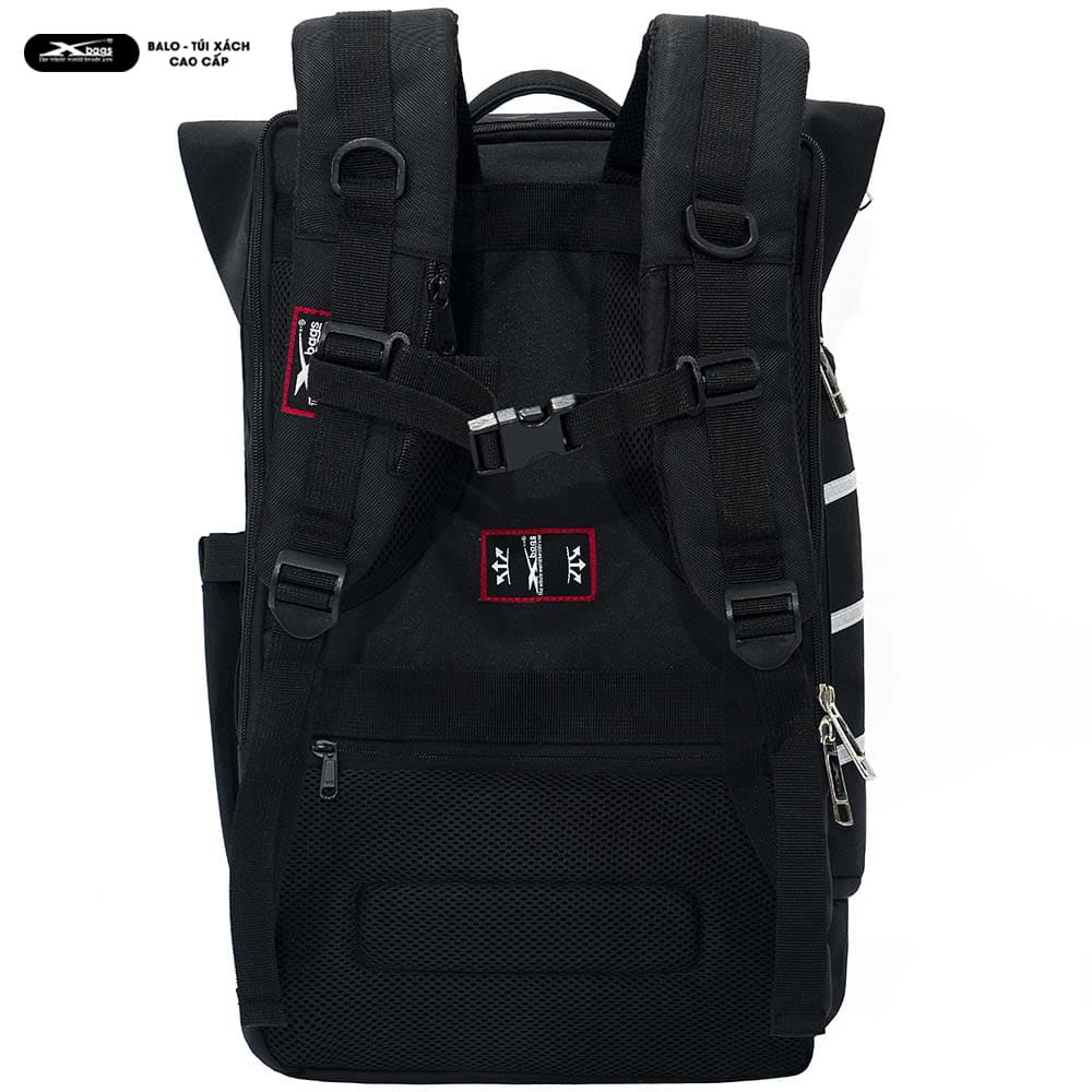 Balo Du Lịch Nắp Gập Cao Cấp Cỡ Lớn Chống Nước Xbags DarkBear XB1202 Màu Đen Sang Trọng, Nhiều Ngăn, Đựng Laptop 17 Inch, Mở Rộng Được Dung Tích!