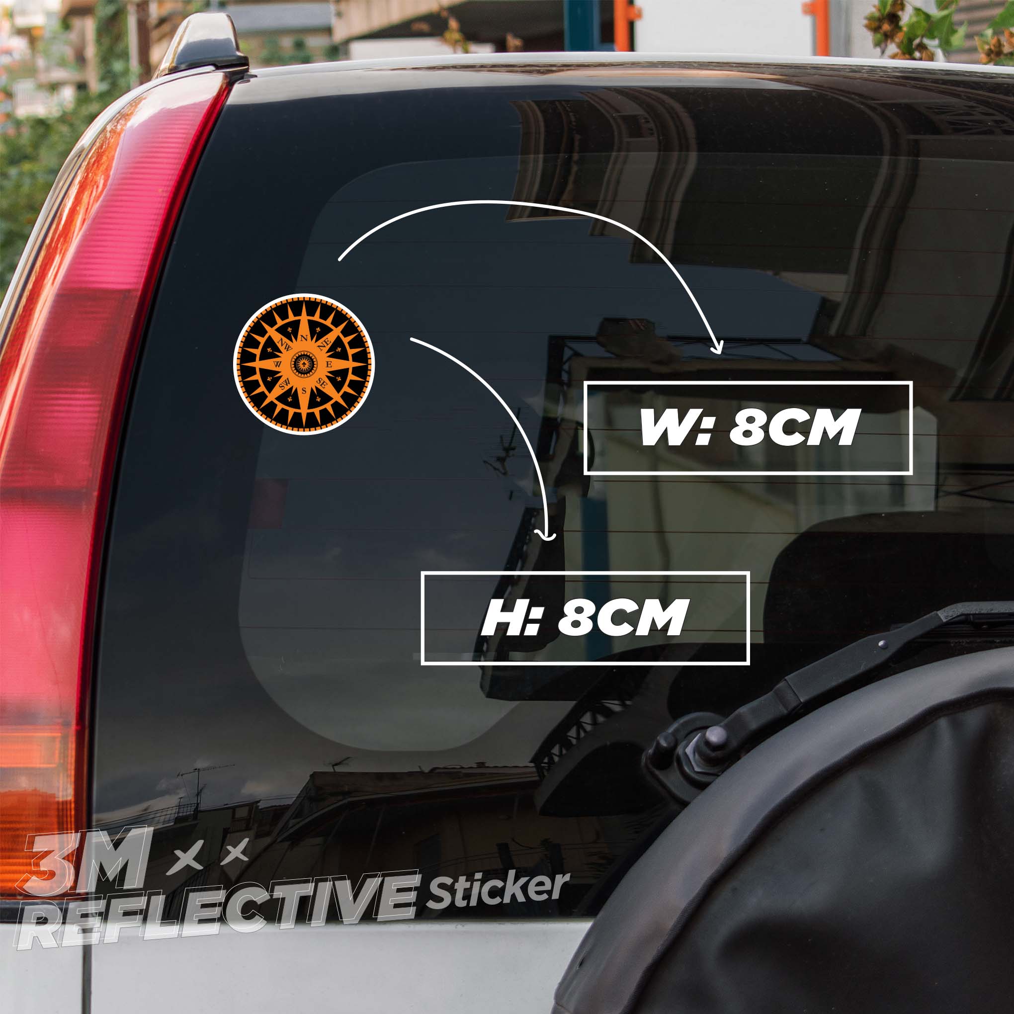 VINTAGE COMPASS 3M - Reflective Sticker Die-cut Hình dán phản quang thương hiệu STICKER FACTORY