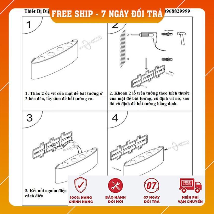 Đèn trang trí hắt tường 2 đầu 6w chống nước TN188