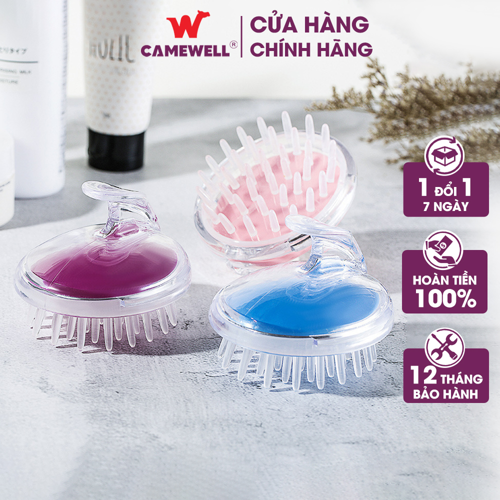 Lược gội đầu massage silicon CWELL, mát xa da đầu, gỡ rối và giảm rụng tóc hiệu quả C04PK