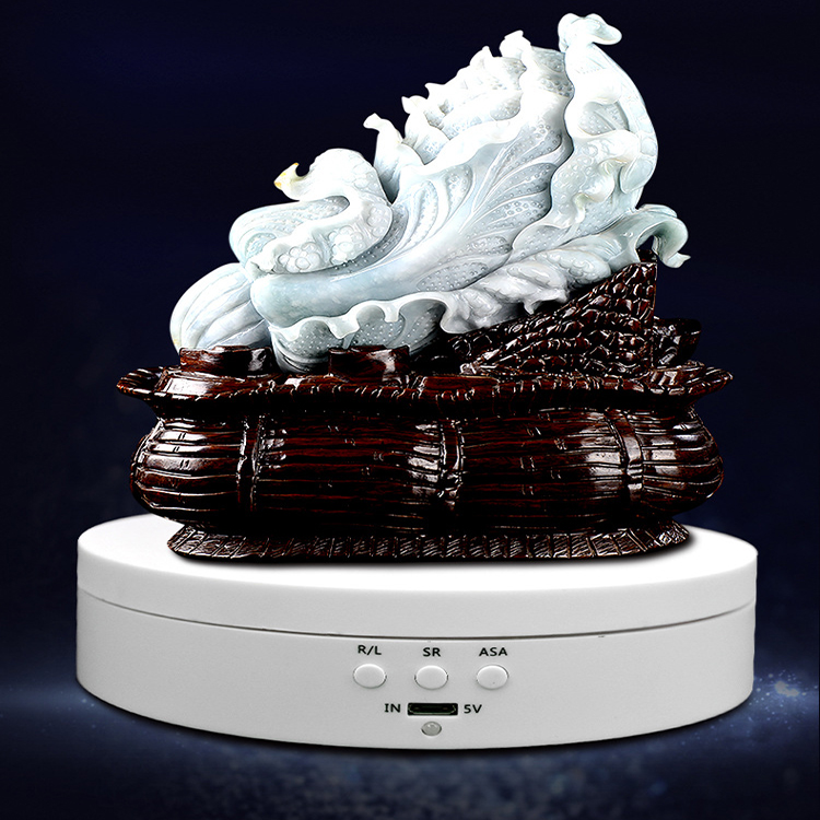 Bàn Xoay Sản Phẩm 360 Độ Cắm Nguồn USB + Pin Sạc Đường Kính 13,8cm Tải 3KG, Đế Xoay Trưng Bày Sản Phẩm Chỉnh Đa Tốc Độ