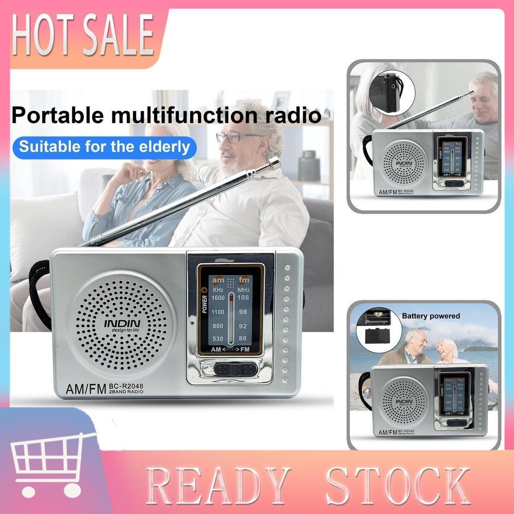 Đài FM mini có loa tích hợp chạy pin cho người lớn tuổi