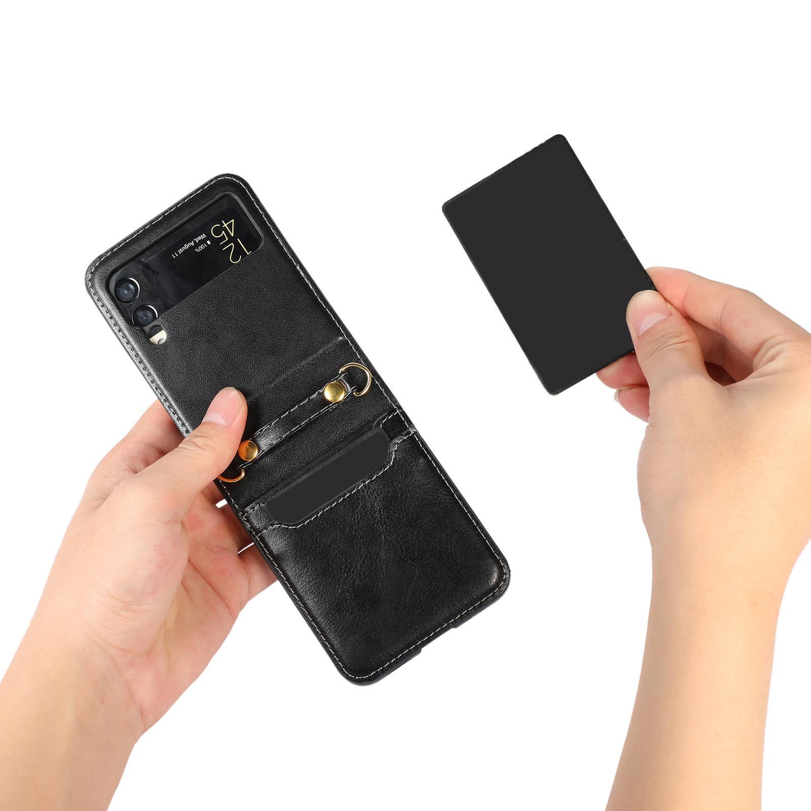 Phone Case with Card Holder Lanyard Wallet Case Protector for Mobile Phone Black