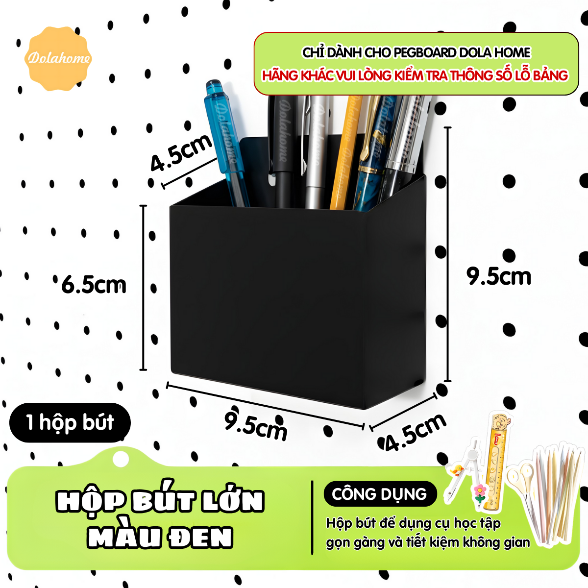 Hộp đựng bút kim loại - Phụ kiện bảng Pegboard