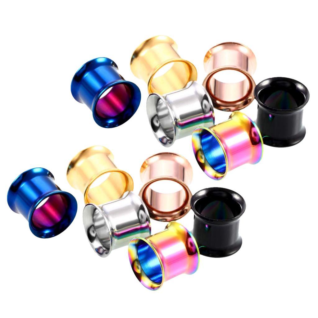 6 Pairs Stainless Steel Ear Gauges Stretching Tunnel  Piercing