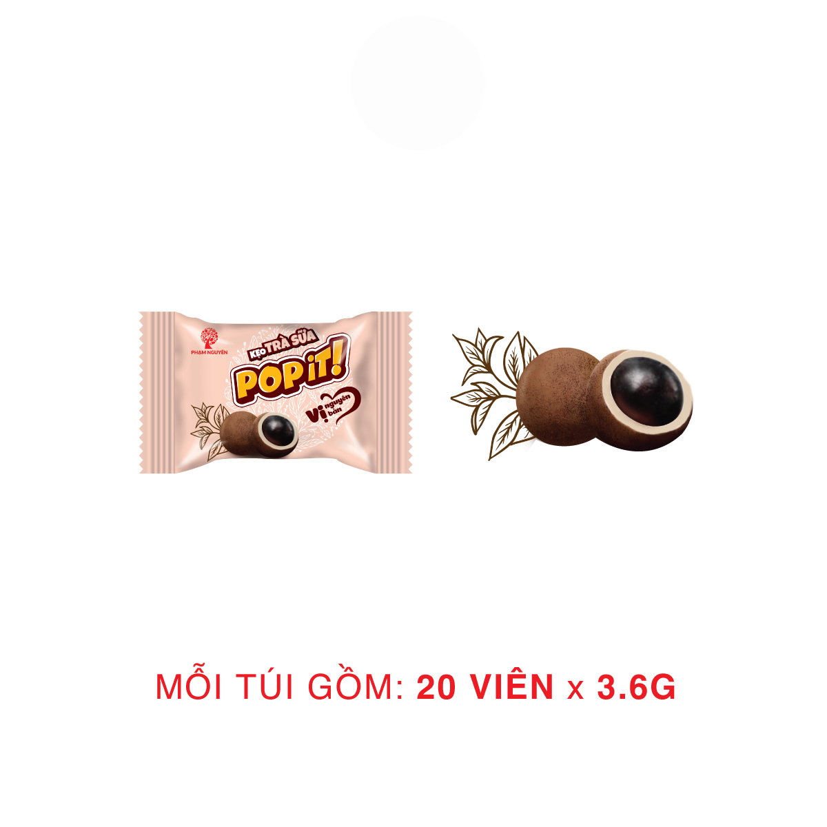 Kẹo Trà sữa Trân Châu POPIT 72 (3.6g x 20 viên)