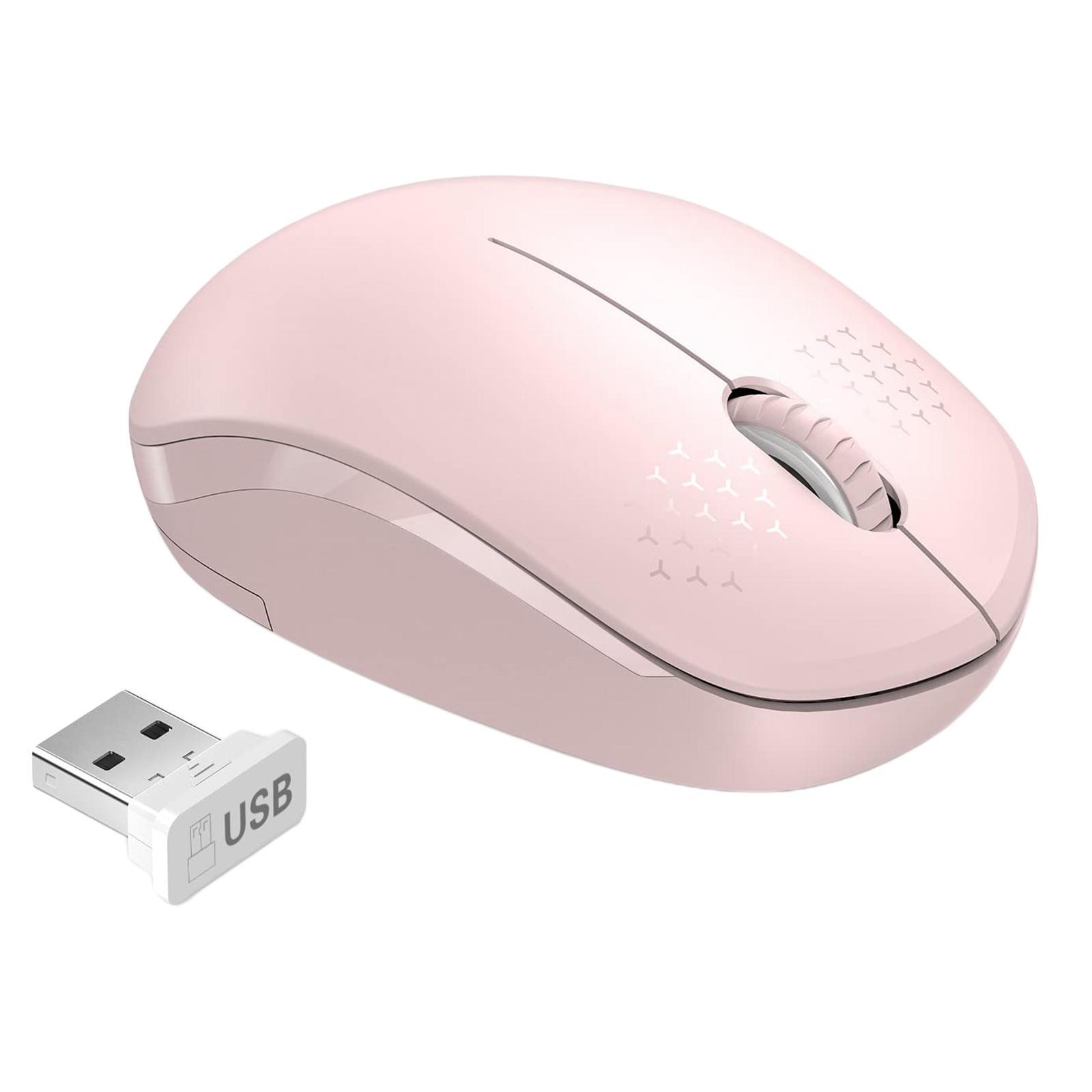 2.4G Wireless Mouse With USB Receiver For White Tablet PC - pink