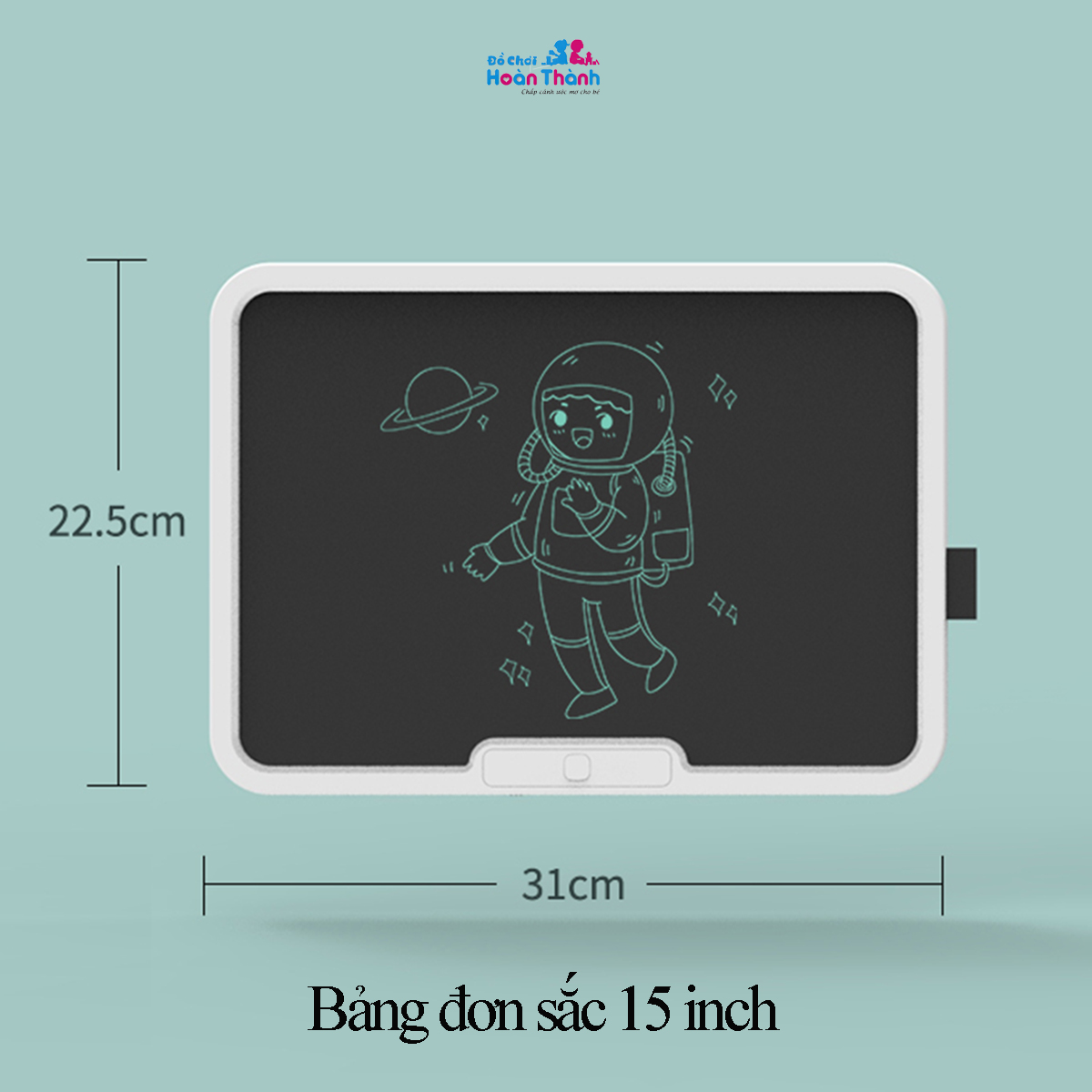 Bảng vẽ tự xóa điện tử, bảng viết vẽ thông minh cỡ lớn 15,19 inch màn hình LCD đa sắc đồ họa đẹp kèm bút dạy học