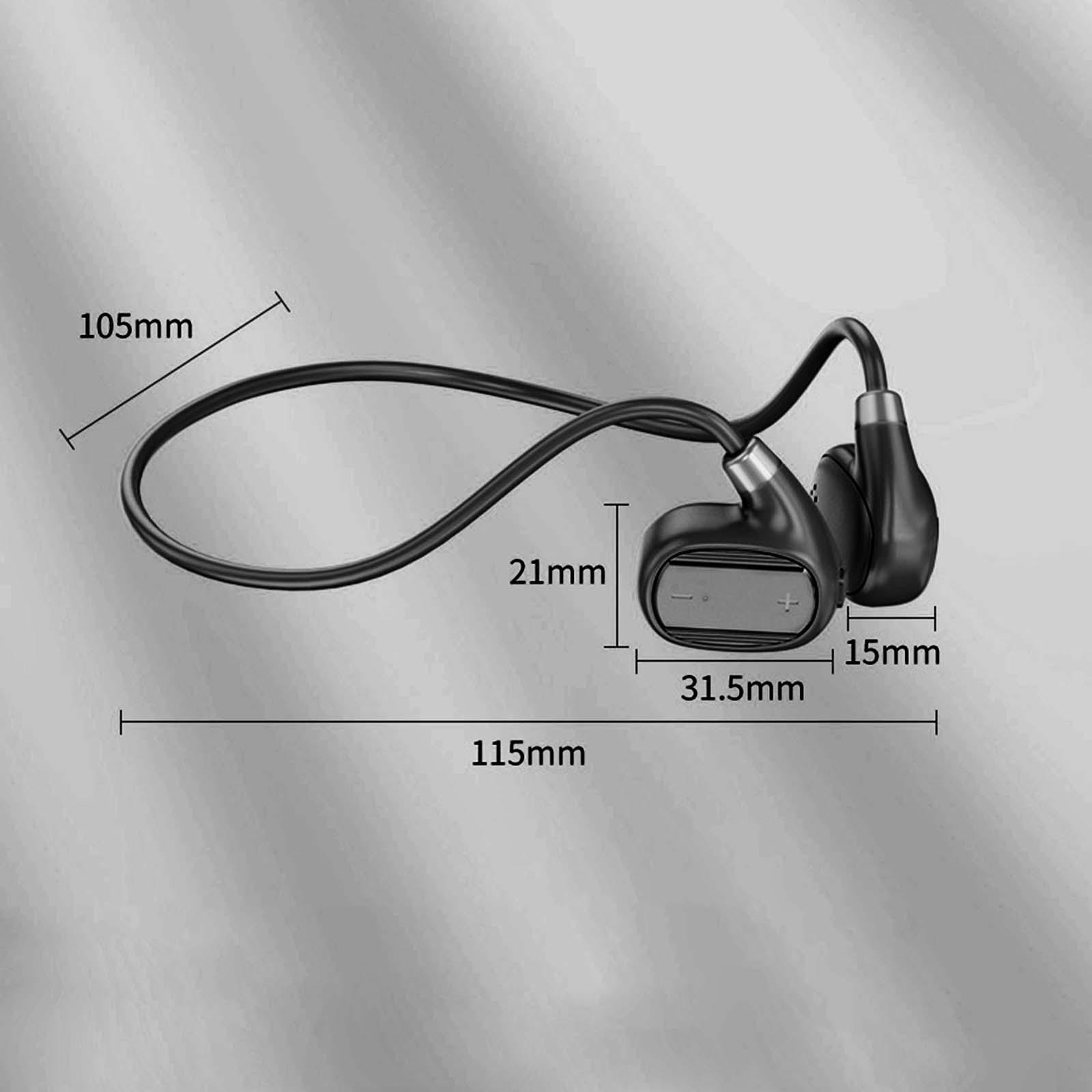 Open Ear Bluetooth Headphone Hands Free Headset for Gym Hiking Driving Black