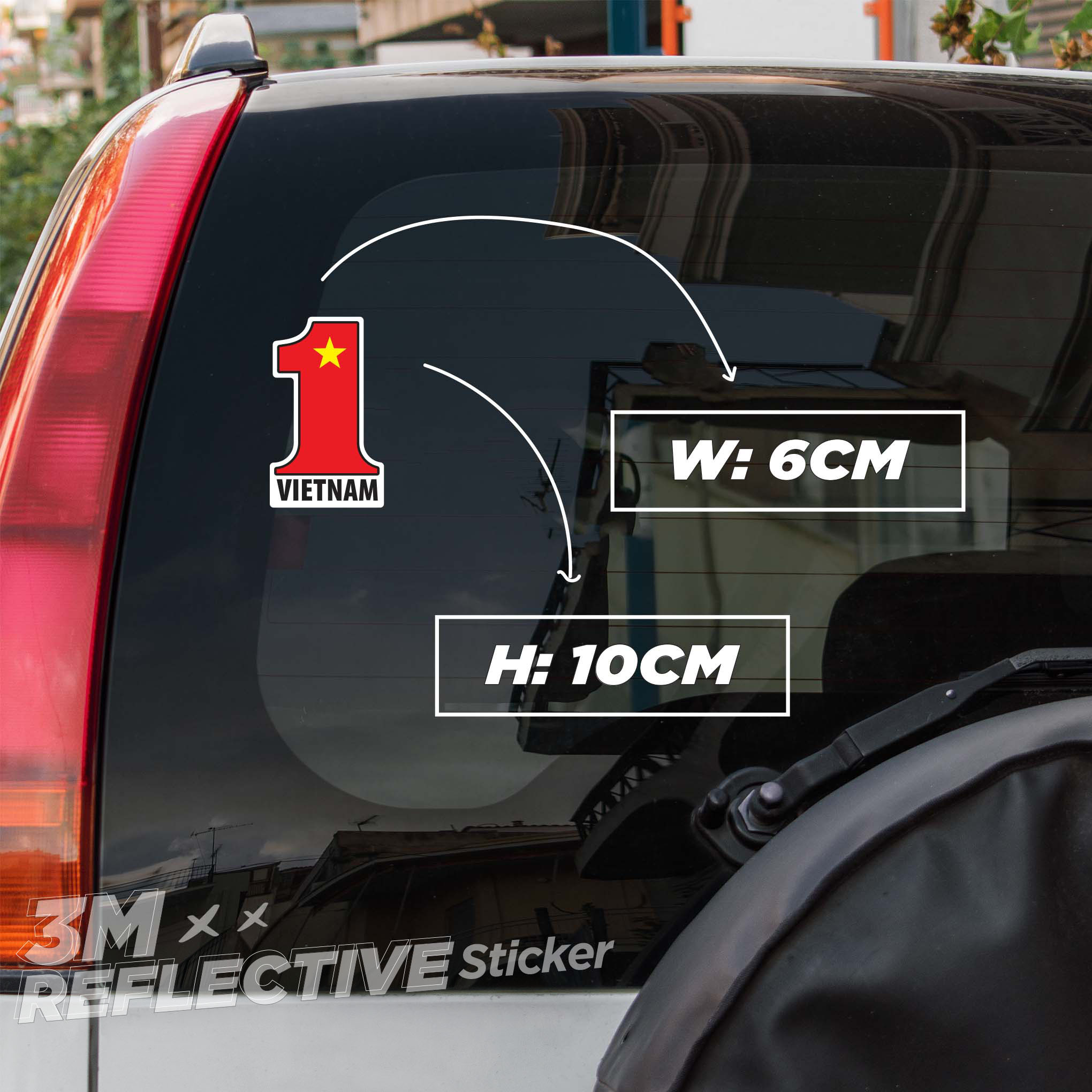 VIETNAM FLAG SỐ MỘT 3M - Reflective Sticker Die-cut Hình dán phản quang thương hiệu STICKER FACTORY