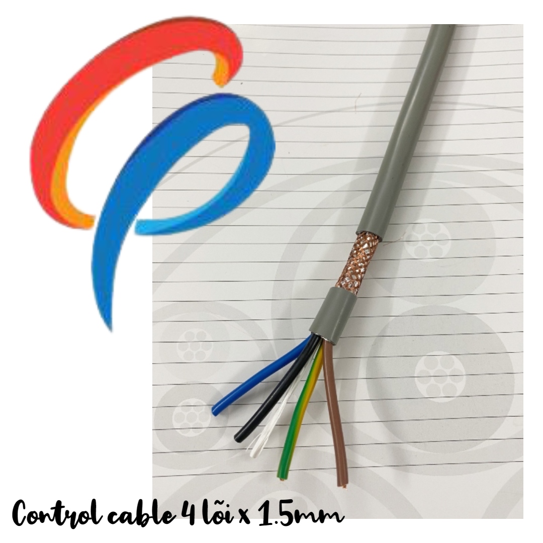 Cáp điều khiển 4 lõi x 1.5mm có lưới chống nhiễu điện áp 500 volt