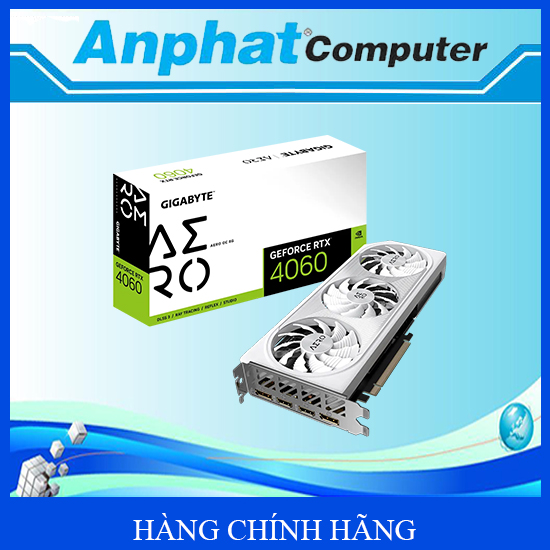 Card màn hình VGA Gigabyte GeForce RTX 4060 Aero OC 8GB (N4060AERO OC-8GD) - Hàng Chính Hãng