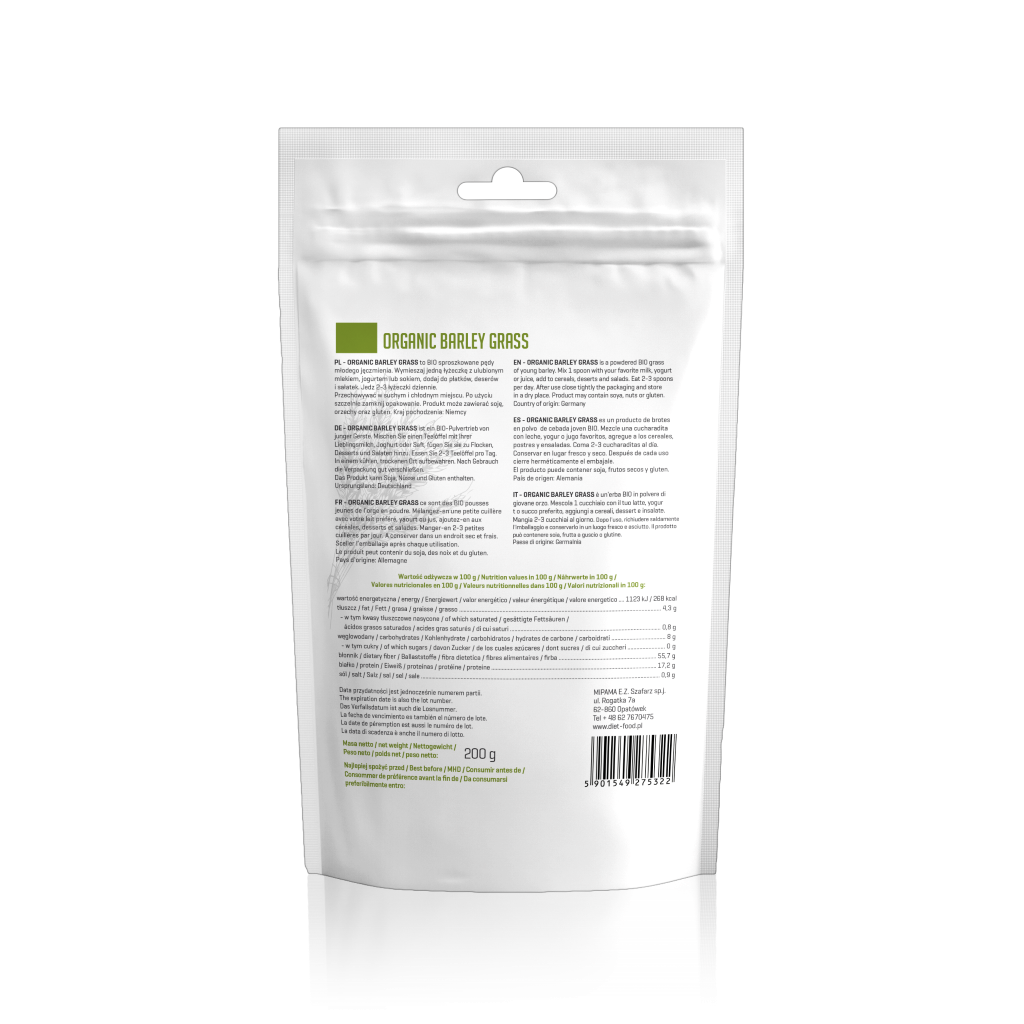 Bột Cỏ Lúa Mạch Non Hữu Cơ Diet Food Organic Barley Grass Powder 200g