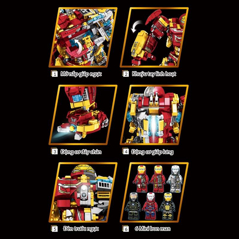 Đồ chơi Lắp ráp Cấu trúc Hulkbuster, LY76078 Marvel Heroes, Xếp hình thông minh, Mô hình siêu anh hùng