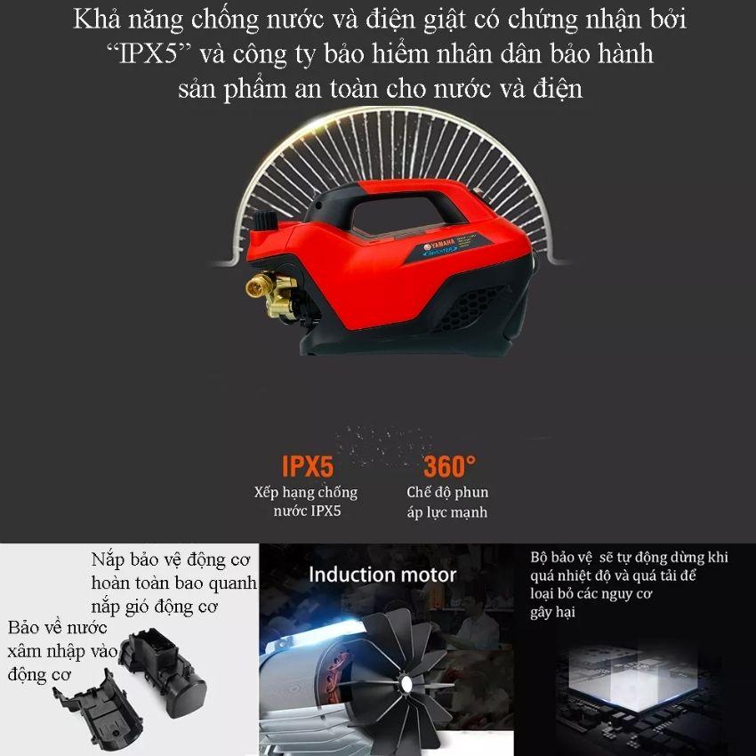 Máy rửa xe mini I Máy rửa xe cao áp YAMAHA 3500W YA889A - Có nút chỉnh áp suất + van xả khí