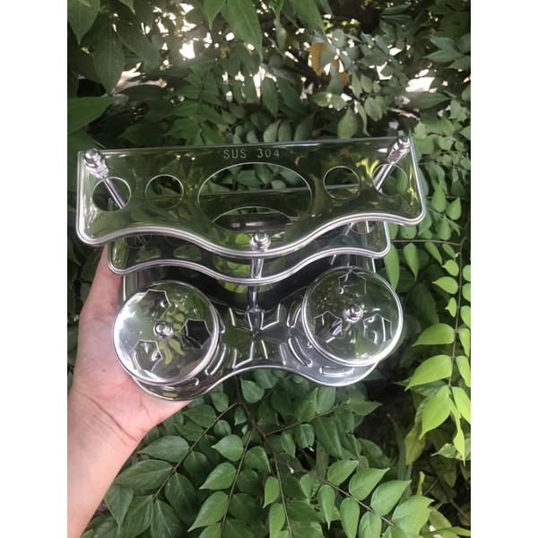 Kệ bàn chải đánh răng,kem đánh răng,ly-Kệ bàn chải đánh răng inox