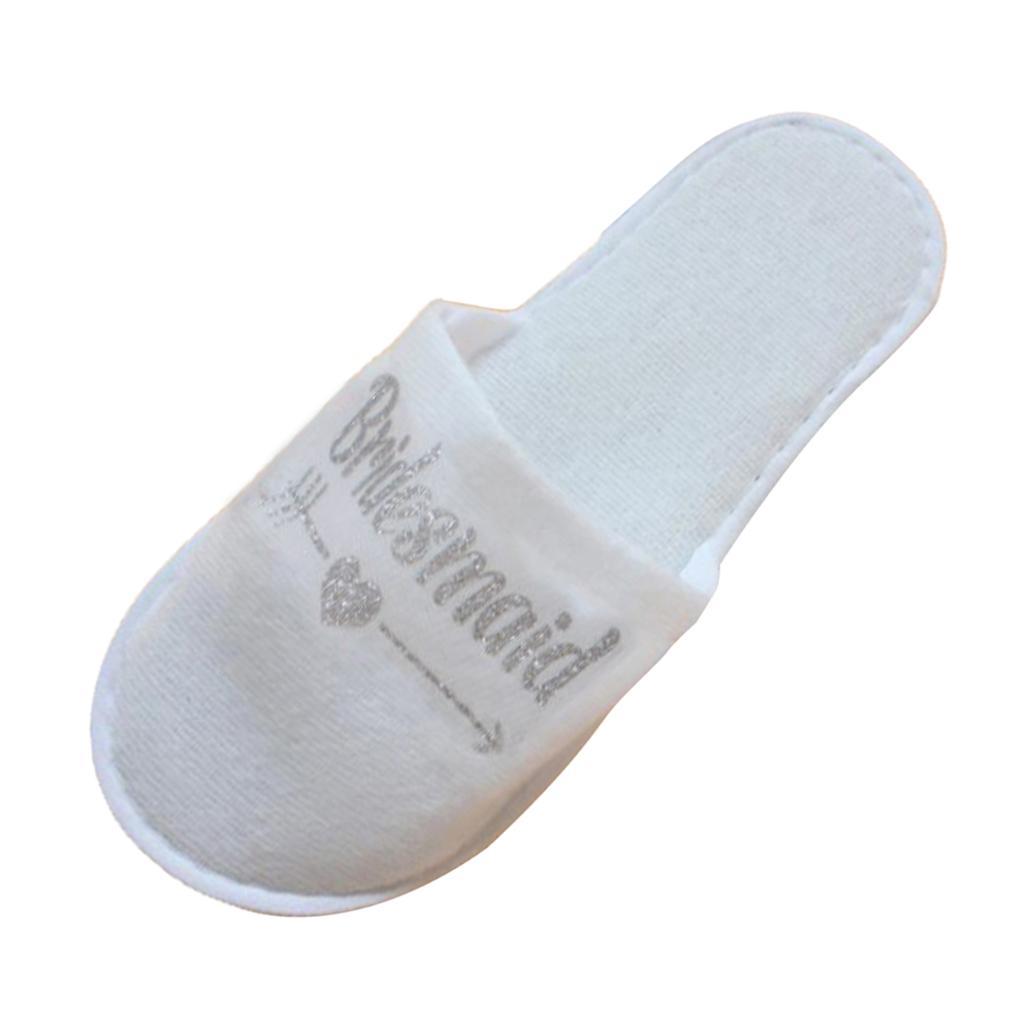 3 Pairs Wedding Party Slippers Silver