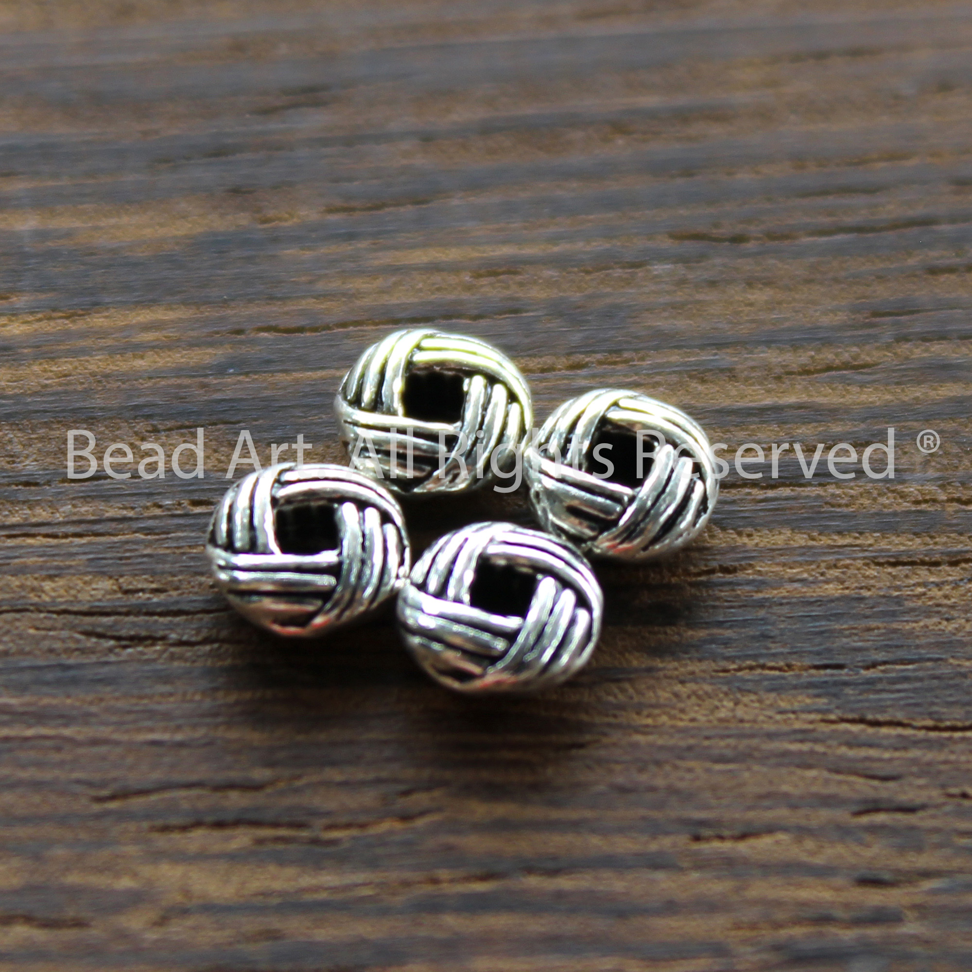 Charm Dẹp 6x3MM Dạng Cách Bạc 925 Phối Vòng Tay, Phong Thuỷ, Chuỗi Hạt, Trang Sức - Bead Art
