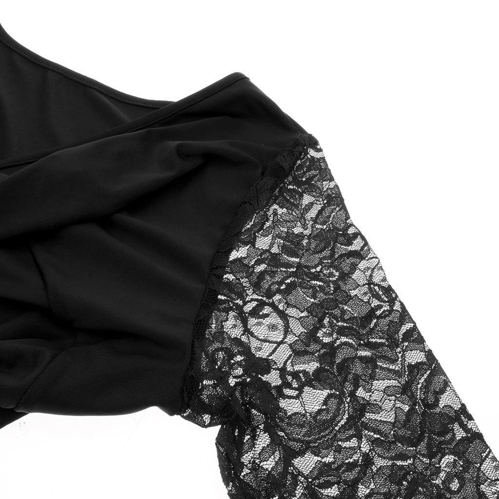 Ballroom Flamenco Latin Dance Blouse Square Dance V Neck Lace Sleeve Tops Women Dancewear Costumes